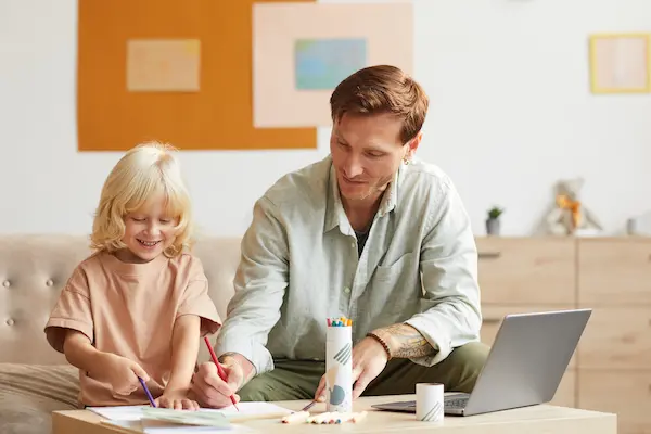 Parents relaxing while kids play